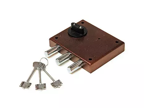 замок накладной Ригель Гаражный сувальдный 3 ригеля