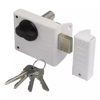 замок накладной ЗЕНИТ ЗН-1-2.1 цилиндровый 1 ригель белый