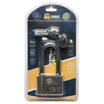 замок навесной MSM стальной повышенной секретности 60мм