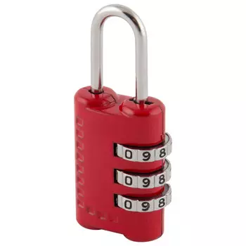 замок навесной PARK металл 23мм кодовый красный