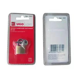 замок навесной UGO LOKS латунь 20 мм