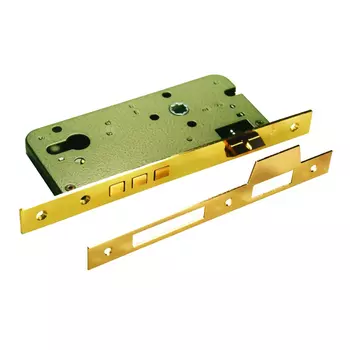 замок врезной MORELLI L03 PG без цилиндра 3 ригеля золото