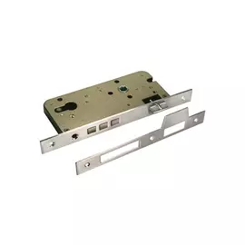 замок врезной MORELLI L03 SN без цилиндра 3 ригеля сатин никель