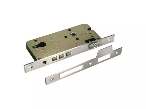 замок врезной MORELLI L03 SN без цилиндра 3 ригеля сатин никель