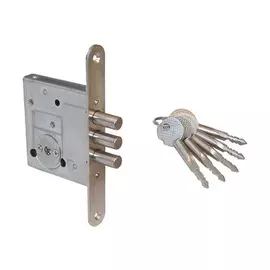 замок врезной СЕЛЬМАШ ЗВ-074 крестообразный 3 ригеля