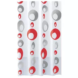 занавеска для ванной BACCHETTA 180х200см ПВХ серо-красная