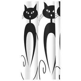 занавеска для ванной BACCHETTA Cats 180х200см полиэстер белая