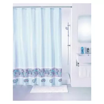 занавеска для ванной BLUE FRESCO 200х180 голубая