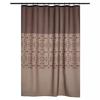 занавеска для ванной BOHEMIA 180х200см с утяжелителем полиэстер шоколад