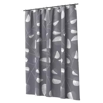 занавеска для ванной FORA Leaf 200х180см полиэстер серый