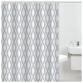 занавеска для ванной GOTA ROCIO Line Art 180х200см полиэстер белая