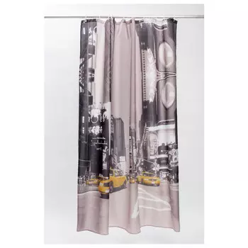 занавеска для ванной IDDIS Basic 200х180см полиэстер серая