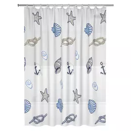 занавеска для ванной IDDIS Promo 180х180см peva белая с ракушками