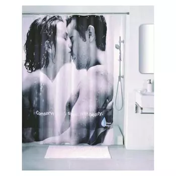 занавеска для ванной IDDIS ROMANCE 180х200 см, полиэстер, белая с рисунком