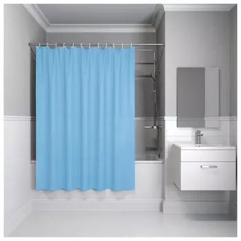 занавеска для ванной комнаты IDDIS Base 200х180см полиэстер голубой