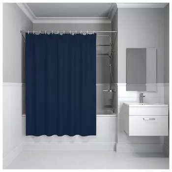 занавеска для ванной комнаты IDDIS Base 200х240см полиэстер синий