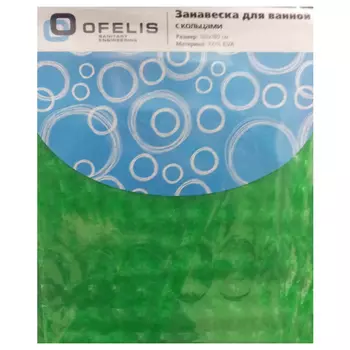 занавеска для ванной OFELIS 180х180см peva Цвет 3D зеленый