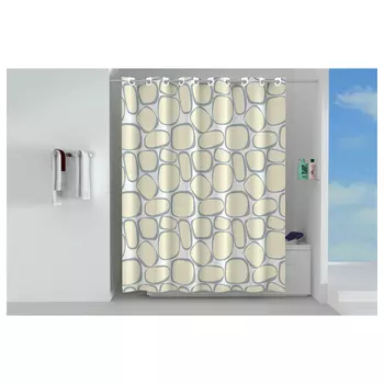 занавеска для ванной OFELIS Камни 180х200см полиэстер бежевая