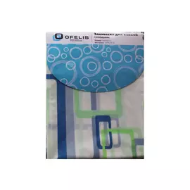 занавеска для ванной OFELIS Квадраты 180х180 см, PEVA прозрачная