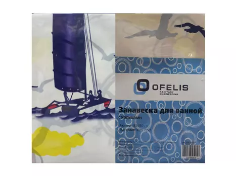 занавеска для ванной OFELIS Море 180х180см PEVA DSCO2687 белая