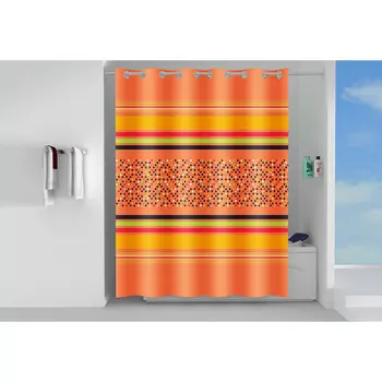 занавеска для ванной OFELIS Орнамент 180х200см полиэстер оранжевая