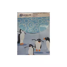 занавеска для ванной OFELIS Пингвины 180х180 см, полиэстер