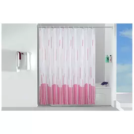 занавеска для ванной OFELIS Штрихи 200х180 см, полиэстер красная