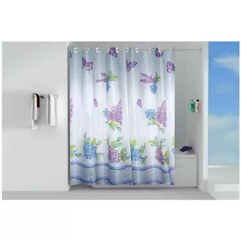 занавеска для ванной OFELIS сирень 180х200см полиэстер белая