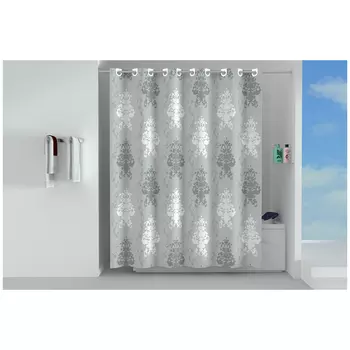 занавеска для ванной OFELIS Узоры 180х200см полиэстер серая