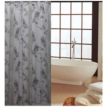занавеска для ванной OFELIS Веточки 180х200см полиэстер белая