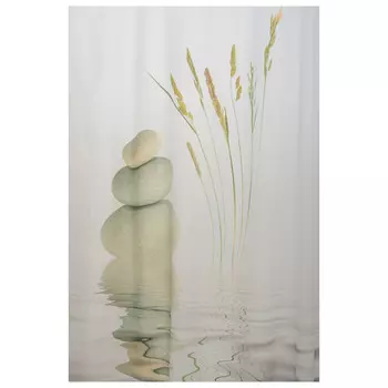 занавеска для ванной PRIMA NOVA Nice 180х200см полиэстер камень белый