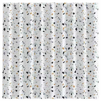 занавеска для ванной РЫЖИЙ КОТ 180х180см полиэстер белая с рисунком