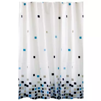 занавеска для ванной РЫЖИЙ КОТ 180х180см полиэстер белая плитка