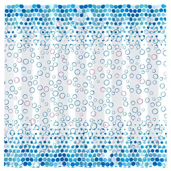 занавеска для ванной РЫЖИЙ КОТ 180х180см полиэстер синяя с рисунком