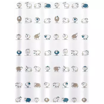 занавеска для ванной Tatkraft FUNNY SHEEP 180 x 180 см Peva