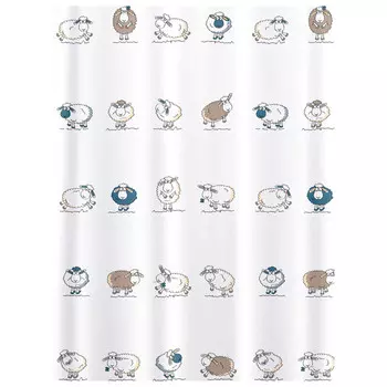 занавеска для ванной Tatkraft FUNNY SHEEP 180 x 180 см полиэстер