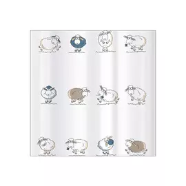 занавеска для ванной Tatkraft FUNNY SHEEP 180x180 см