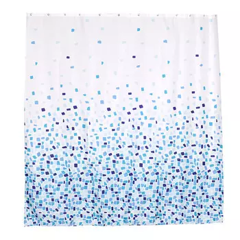 занавеска для ванной VERRAN Mozaic 180х180 см голубой