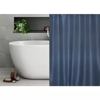 занавеска для ванной VITARTA 180х180см полиэстер темно-синяя