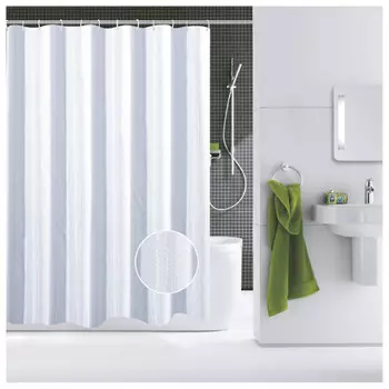 занавеска для ванной Жаккард звезды 180х200 полиэстер белый