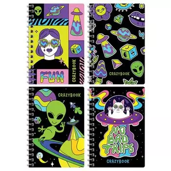 записная книжка BG Crazy Neon 80л А6 60 г/кв.м на гребне