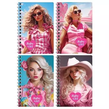записная книжка BG Pink Girls 80л 60 г/кв.м А6 на гребне