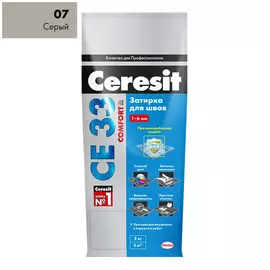 затирка для швов CERESIT СЕ 33 Super 1-6мм 2кг серая, арт.2092227