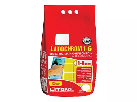 затирка для швов LITOKOL C.50 1-6мм 5кг светло-бежевый, арт.1/50/5AL