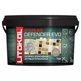 затирка для швов LITOKOL Starlike Defender Evo 1-15мм 1кг серо- бежевый, арт. S.225