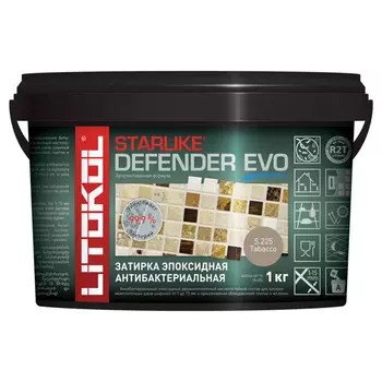 затирка для швов LITOKOL Starlike Defender Evo 1-15мм 1кг серо- бежевый, арт. S.225