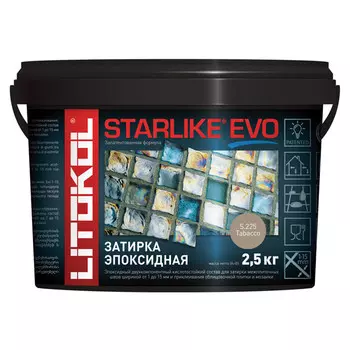 затирка для швов LITOKOL Starlike Evo 1-15мм 2,5кг серо-бежевый, арт. S.225/2,5