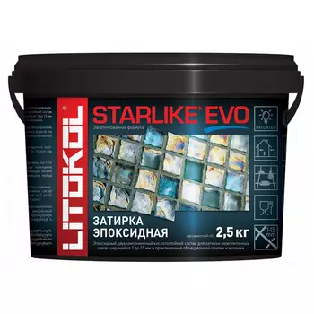 затирка для швов LITOKOL Starlike Evo 1-15мм 2,5кг светло-бежевая, арт.S.205/2,5