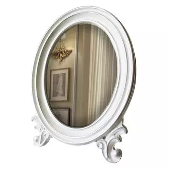 зеркало 336х274х30мм настольное МДФ белое