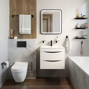 зеркало для ванной IDDIS Cloud 60х70см подсветка черное